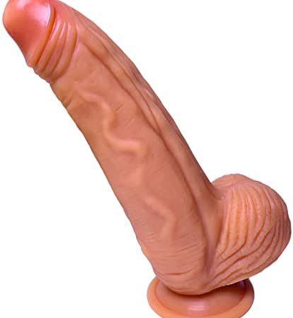 Realistic Huge Dildo, Lifelike Silicone Dildo with Strong Suction Cup for Hands-Free Play, G-spot Masturbation Anal Dildo Sex Toys for Women Men and Couple