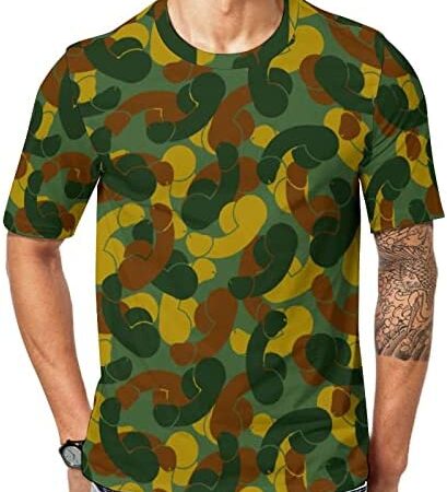 Military Camo Penis Men's Print T-Shirt Short Sleeve Fashion T Shirt Casual Tees Tops