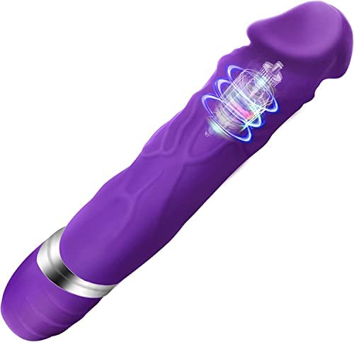 9.05'' Realistic Dildo Vibrator with 7 Vibrating Modes for Deeper Insertion Stimulation, Purple Vibrating Dildos for Clitoris Vaginal Anal Stimulation, Rechargeable Adult Sex Toys for Women and Couple