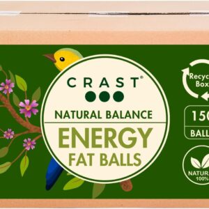 Crast CRAST High Energy Fat Balls - Box of 150 x 90g Boost Natural Suet Food for Wild Garden Birds (150, One Size)