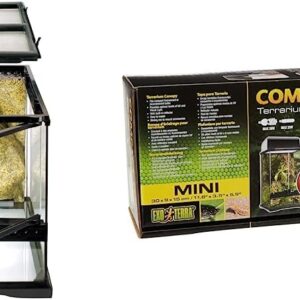 Exo Terra Glass Natural Terrarium, Mini/Wide, 30 x 30 x 30 cm & Compact Top, terrarium cover, mini, for 1 lamp, with reflector, 30 x 9 x 15 cm, socket E27