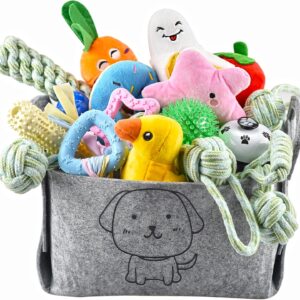 Ousiya 24 PACK Puppy Toys Set, Small Dog Toys Puppy Teething Toys with A Storage Box, Puppy Rope Toy Puppy Chew Toy Dog Toys for Small and Medium Dogs Playing and Training