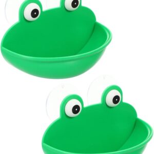 PATKAW 2pcs Reptiles Suction Cup Feeder Frog Habitat Lizard Feeding Food Cricket Bowl Water Dish Gecko Ledge Supplies Accessories for Gecko Bearded Dragon