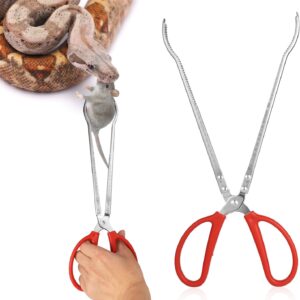 Reptile Feeding Tongs, 15 Inch Snake Feeding Tongs Anti-Skid Easy-Grip Extra Long Tweezers for Terrarium Corn Ball Python Accessories Axolotl Bearded Dragon Feeding Supplies