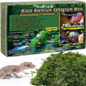 Riare Premium Natural Sphagnum Moss for Reptile Hatching, Forest Sphagnum Moss Reptile Substrate for Snakes, Gecko, Turtles, Frogs, Leopard (600g)