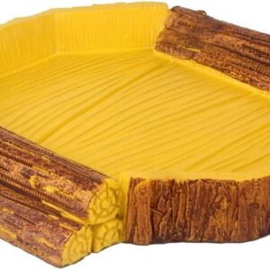 SENZEAL Tortoise Water Dish Resin Reptile Water Dish Food Bowl Reptile Feeding Bowl Yellow