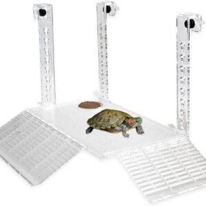 Saim Turtle Basking Platform Hanging Acrylic Turtle Terrarium Ramps Large Tortoise Habitat Non-Toxic Reptiles Platform