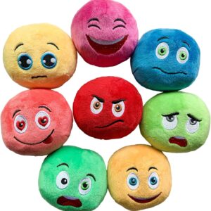 TONGKTAI Dog Toys, Soft Stuffed Plush Balls Pet Chew Squeake Toy, Interactive Fetch Play for Small Medium Pets (8 pack)