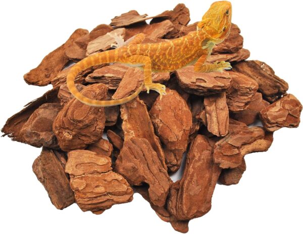 kathson Reptile Bark Bedding Snake Habitat Substrate Tortoise Beddings Natural Wood Chips Terrarium Supplies for Bearded Dragons Geckos Chameleons Lizards Frogs(About 500 Grams)