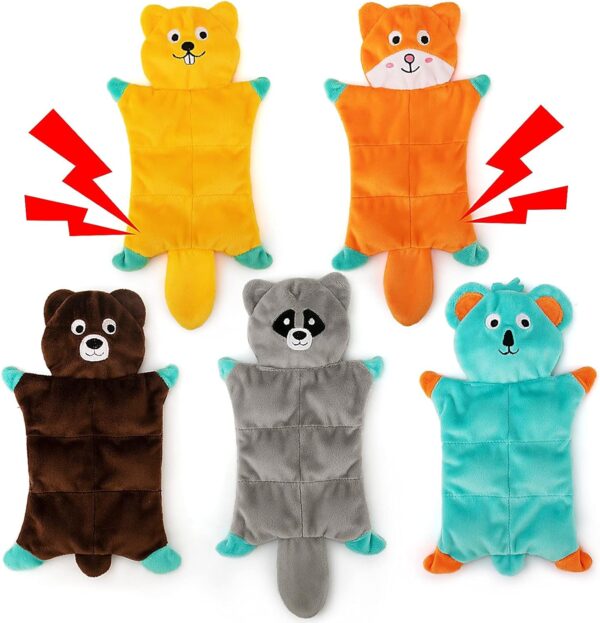 AWOOF No Stuffing Squeaky Dog Toys Indestructible Dog Toys for Large Medium Small Dogs Tough Interactive Dog Toys for Boredom Variety with Animals or Fruits Durable Birthday Christmas Dog Toys Gift