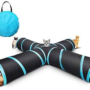 Cat Tunnel, Large indoor outdoor Collapsible Pet Toy Crinkle Tunnel Tube with Storage Bag for Cat, Dog, Puppy, Kitty, Kitten, Rabbit