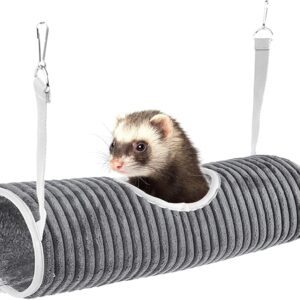 Hamster Hanging Tunnel Ferret Hammock Bed Guinea Pig Tunnel Bed Small Animal Hammock Winter Warm Rat Hanging Bed Pet Tunnels and Tubes Toy Hamster Hideout Tunnel for Cage Squirrel Chinchilla Small Pet