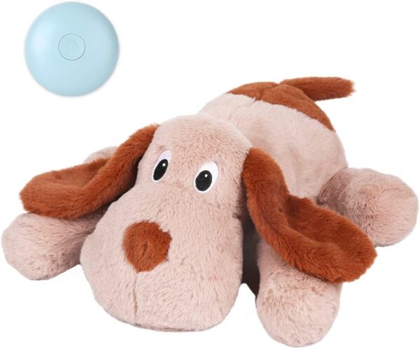 WEOK Puppy Heartbeat Stuffed Animal for Separation Anxiety Relief, Heartbeat Puppy Toy Dog Anxiety Calming Behavioral Aid Plush Toy for Dogs Cats Pets