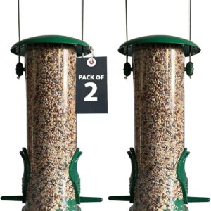 Home-Ed Hanging Bird Feeders for Small Birds - Wild Bird Seed Feeder - Large Capacity, Premium Quality & Sleek Design - 360-degree Bird Feeder Station