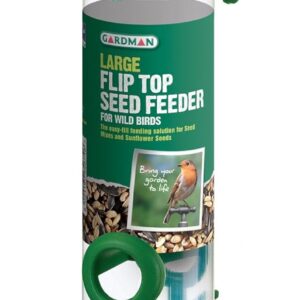 Gardman A01235 Flip Top Seed Feeder Bird, Green, 10 x 10 x 15 cm