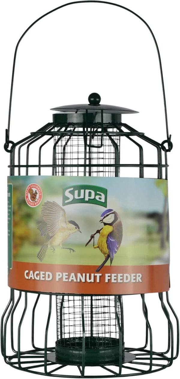 Supa Wild Bird Caged Peanut Feeder, Deters Squirrels And Larger Birds Such As Doves & Pigeons.