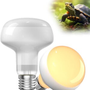 Lamptobe Reptile Heat Bulb 75W, E27 Basking Bulb UVA Tortoise Heat Lamp Bulb Dimmable, Vivarium Heat Bulb for Reptiles, Turtle, Snake, Bearded Dragon, Lizard, Puppy, Chick, Puppies (2-Pack)