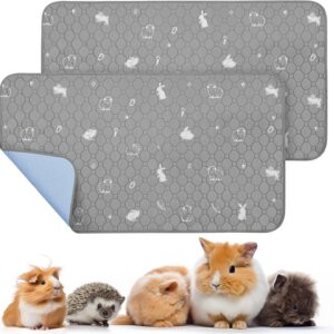 PICK FOR LIFE 2 Packs Guinea Pig Cage Liners Washable Reusable Guinea Pig Pee Pad, Waterproof Fast Absorbent Guinea Pig Mat Non-Slip Bedding for Small Animal Chinchilla Rabbit Hamster Puppy 60x120 cm