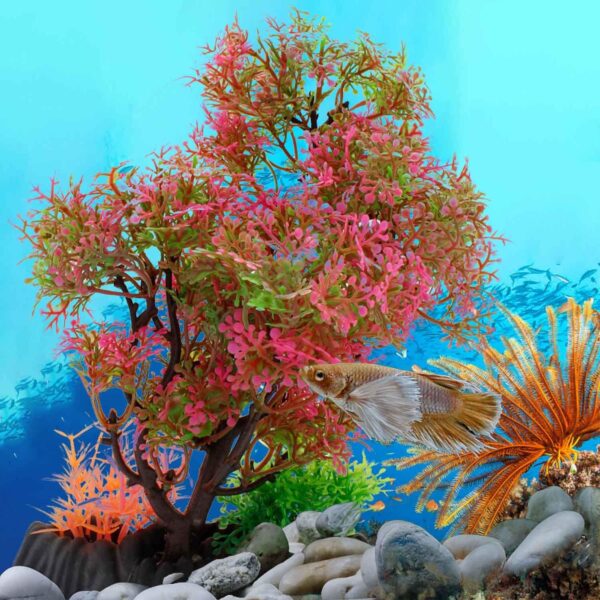 DEANKEJI Fish Tank Plants Artificial, 23cm Long Aquarium Ornaments, Aquarium Plants in Bright Colors Create Underwater World, Fish Tank Decorations Apply To Aquarium