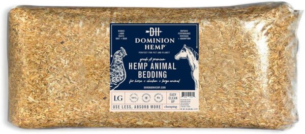 Dominion Hemp, USA Grown Chicken Coop Bedding, (285L), 10+ Cubic Feet, Grade A Premium Bedding for Coops, Nesting Boxes, Small & Large Animals