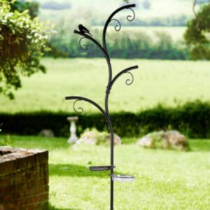 Garden Mile Wild Bird Feeder Station - Stylish Tree Look Hanging Bird Feeders with Many Hooks and Branches - Seed, Peanut, Sunflower and Fat Ball Bird Feeders Ideal for Outdoors, Graden, Patio