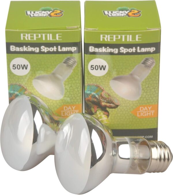 LUCKY HERP Reptile Basking Spot Lamp Heat Bulb,2-Pack (50-watt)