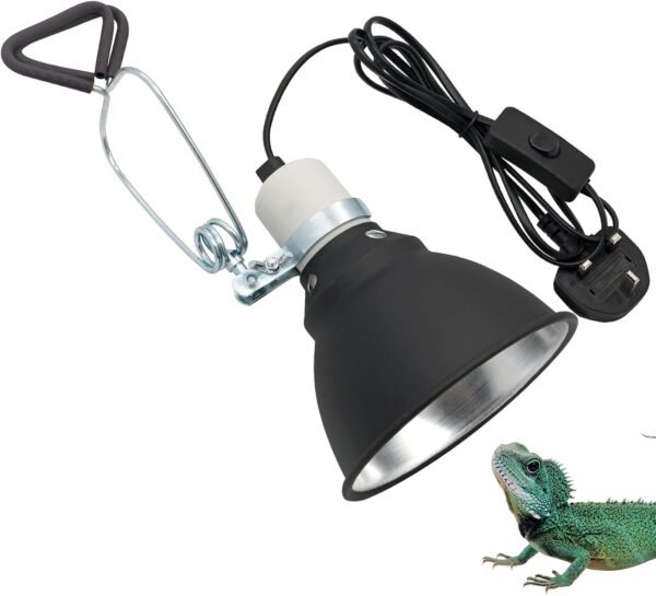 MUALROUS 5.5 inch Reptile Lamp Holder Tortoise Heat lamp UVA/UVB Bulb Lamp Light Holder Terrarium Light Fixture Lamp Reflector 300 Watt Reptile Heating Guard for Lizard Bearded Dragon Turtle Snake