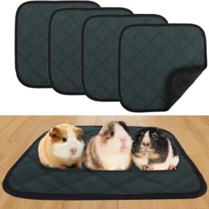 Niuoppy 4pc Guinea Pig Cage Liners, Pet Guinea Pig Pee Pads Washable, Absorbent Guinea Pig Bedding Mat Pad for Small Animals, 30cmx30cm (Dark Grey)