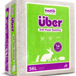 PETSPICK Uber Soft Paper Pet Bedding for Small Animals, White, 56L