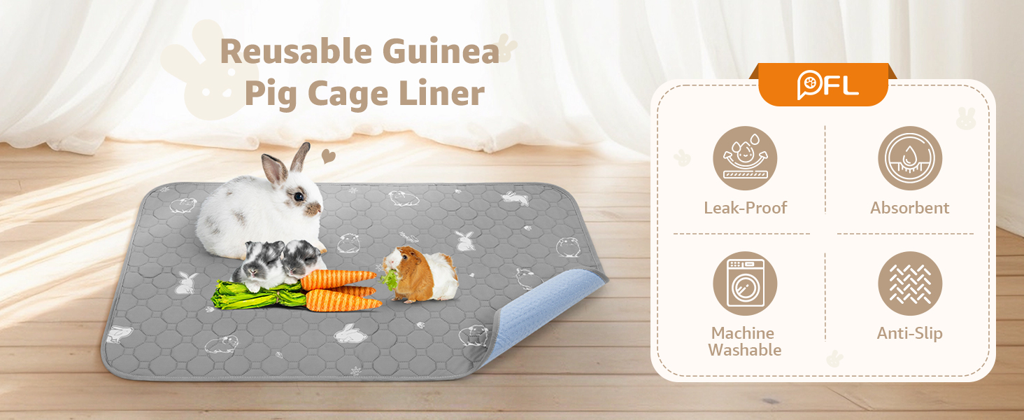 PFL Reusable guinea pig cage liners