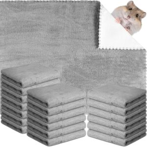 Panelee 20 Pcs Reusable Puppy Pads Waterproof Guinea Pee Pad Washable Pee Pads for Dogs Fleece Cage Liner Blankets Accessories Small Animals Bedding Mats Sleep Mat Pad Cover (Gray,18x24 In)