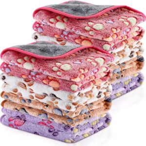 Tudomro 8 Pcs Bulk Waterproof Guinea Pig Blankets Small Animal Flannel Throw Bedding Absorbent Guinea Pig Cage Liners Reusable Pet Pee Pad Sleep Mat Pad Cover for Hamster Rabbit Ferret (14 x 28 Inch)