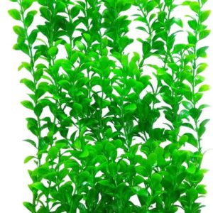 WEkiva Large Green Round Leaves Lifelike Artificial Aquarium Plants Fish Tank Plastic Plants 22 Inch Tall 6513