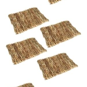 Yardwe 12 Pcs Small Pets Nest Chinchilla Bedding Small Pet Cage Mat Guinea Pig Bedding Pet Toys Guinea Pig Woven Mat Rabbit Grass Mat Hamster Mat Bunny Toys Bird Woven Mat Net Wooden