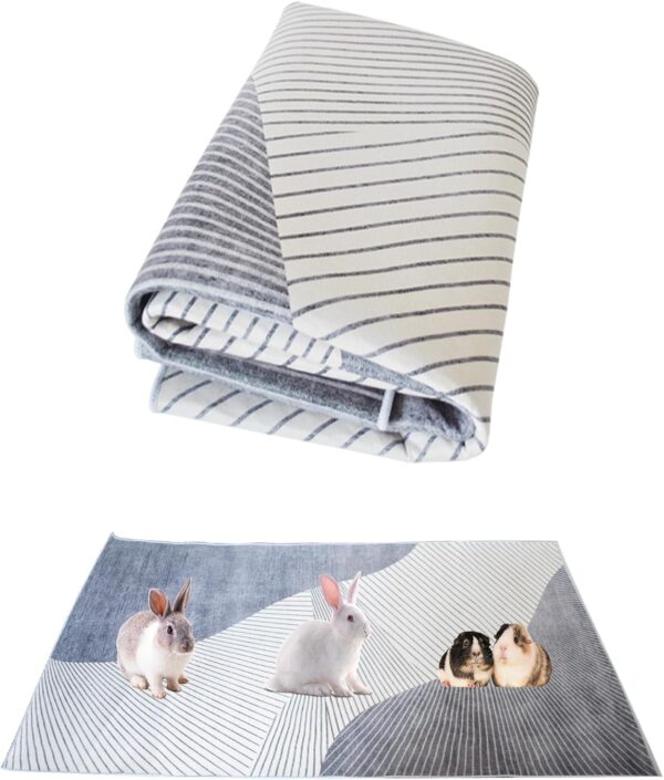 kathson Large Rabbit Cage Liner 78.7”×39.4” Guinea Pig Bedding Waterproof Bunny Washable Floor Mat Reusable Absorbent Non Slip Pet Pee Pad for Small Animals Cages Hamster Chinchilla Cat Dog