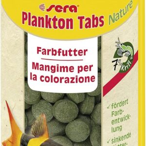 sera Plankton Tabs Nature 50 ml (33 g) - Sinking Food Tablets with 7% Krill for Natural Colour Development, Food Tablets Aquarium