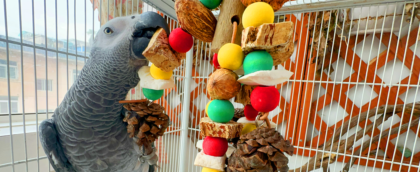 parrot toys chewing and foraging toys caged bird toys african grey parrot toys colored wood block