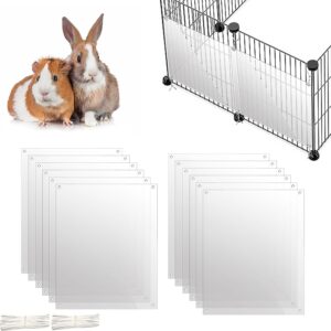 Oncpcare 12 Pack Pet Plastic Cage Liner Protection 10'' x 8.2'' Rabbit Cage Urine Guard Clear Cage Edge Liner Guinea Pig Side Lining Small Animal Cage Accessories - Keep Litter in The Cage