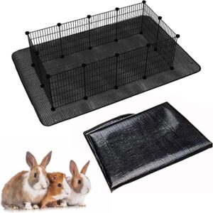 Oncpcare Waterproof Pet Playpen Mat 59”x39“Guinea Pig Cage Liner Tarp Bottom Reusable Base for Rabbits, Bunny, Ferrets and Other Small Animals (Black)