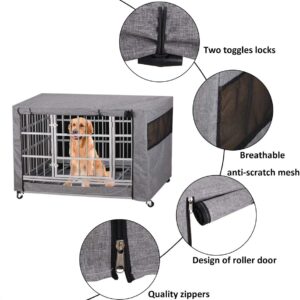 Dog Crate Cover for Small Dog Crate, Durable Windproof Dog Kennel Cover Provided for Wire Dog Crates Frosted Cloth Indoor Outdoor Protection,Dog Cage Cover Fits Most Dog Cages(24 Inch)