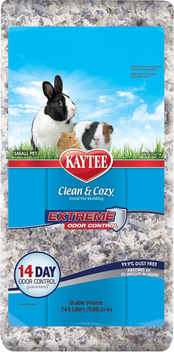 Kaytee Clean & Cozy Extreme Odour Control Super Absorbent Paper Bedding for Small Animal Cages, Hamster, Gerbil, Mice, Guinea, 24.6 Litres