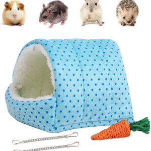 kuivoo Hamster House,Small Pet Bed House,Multifunctional Hanging Sleeping Bed, Small Animal Cage Home,Warm Nest Cave and Hideout for Guinea Pig,Hedgehog Squirrel Rat(21x18*17CM)