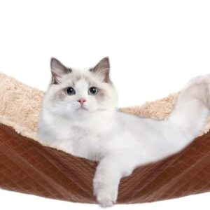 JOYELF Cat Hammock Bed, Large Reversible Pet Cage Hammock Hanging Soft Pet Bed for Kitten Ferret Puppy or Small Pet