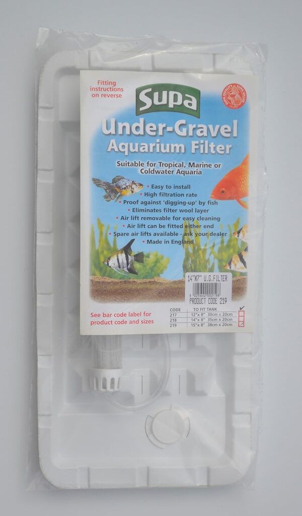 Supa Under Gravel Aquarium Filter, 35 x 17 cm, Suitable For Tropical, Marine or Cold Water Aquariums/Fish Tanks, Made In The UK