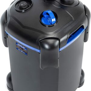 AMOSIJOY 2-Stage Canister Filter, Ultra-Quiet External Aquarium Filter with UV Sterilizer and Free Media for Large Fish Tanks and Aquariums (225GPH)