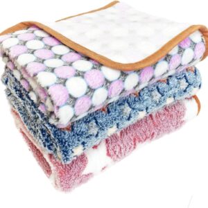 Absorbent Guinea Pig Blankets 3 Pcs Washable Small Animal Fleece Bedding Waterproof Cage Liners Reusable Pet Pee Pad Sleep Mat Pad Cover for Chinchilla Hedgehog Hamster Ferret Rabbit (42"x30")