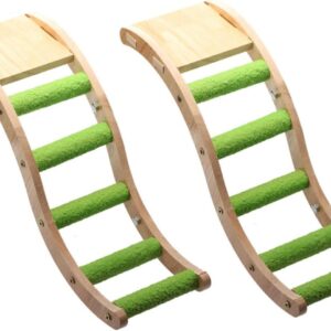 BELLIFFY 2pcs Ladder Hanging Bed Swing Indoor Toys Parrot Play Gym Macaw Cage Bird Cage Accessories Chew Toy Hammock Swing Parrot Toy Chicken Plaything Indoor Swings Khaki Stainless Steel