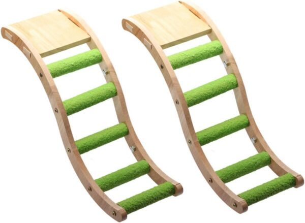 BELLIFFY 2pcs Ladder Hanging Bed Swing Indoor Toys Parrot Play Gym Macaw Cage Bird Cage Accessories Chew Toy Hammock Swing Parrot Toy Chicken Plaything Indoor Swings Khaki Stainless Steel