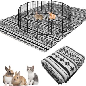 BNOSDM 91" X 63" Extra Large Rabbit Cage Liners Washable Reusable Bunny Bedding Pets Dog Whelping Pads with Anti Slip Bottom Pad Rug for Dogs Chinchillas Cats Guinea Pigs Ferrets