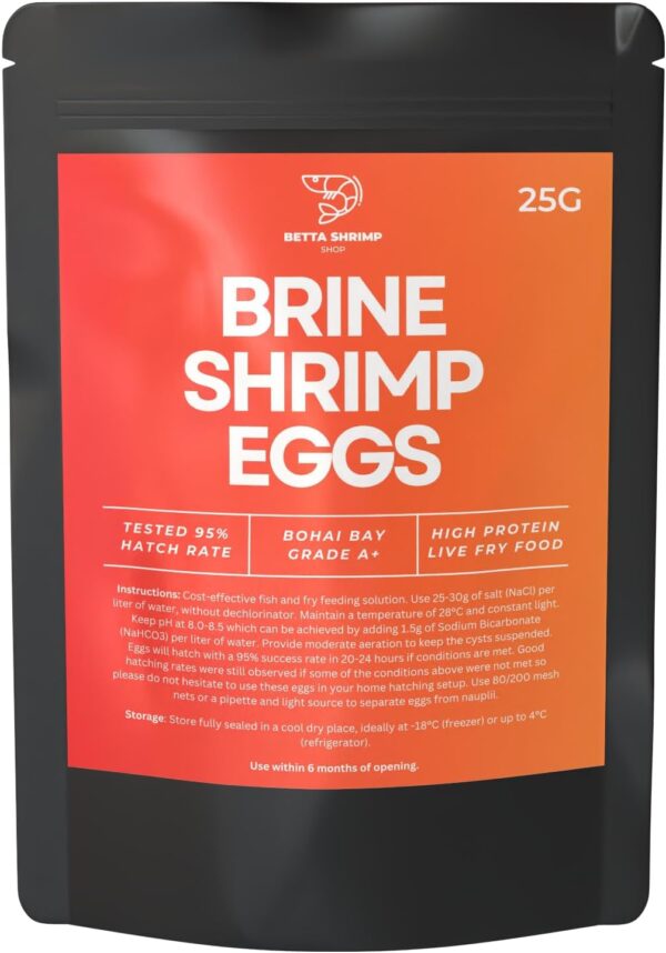 BSS™ Artemia Baby Brine Shrimp Eggs Hatching, Aquarium Fish Tank Fry Food, Grade A+ Kit 95% (25g)